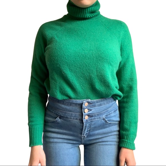J.Crew green wool turtleneck sweater